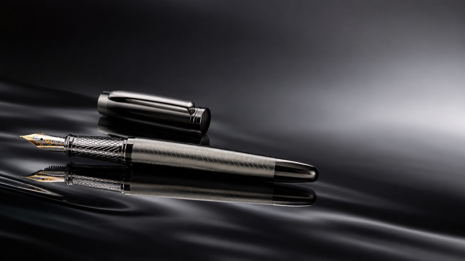 The Executive on a rippled gloss-black surface